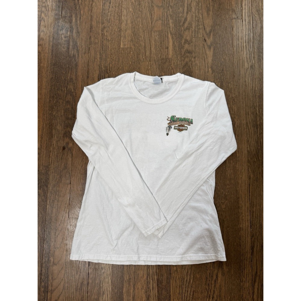 Harley Davidson Sedona Arizona Women's Medium Long Sleeve Graphic T-Shirt White